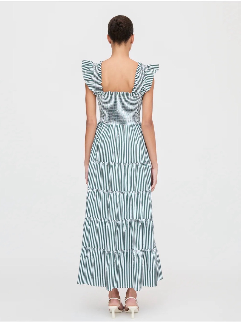 NWT!! Hill House Striped Green and White Maxi Dress - Picture 2 of 11
